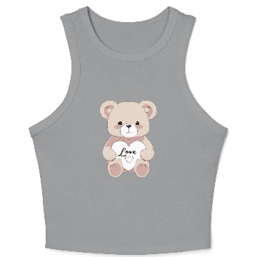Discover Valentine Teddy Bear Crop Tank Top