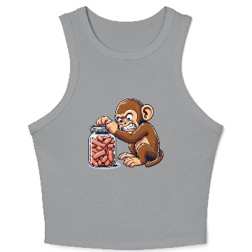 Discover Angry monkey, locked glass Crop Tank Top
