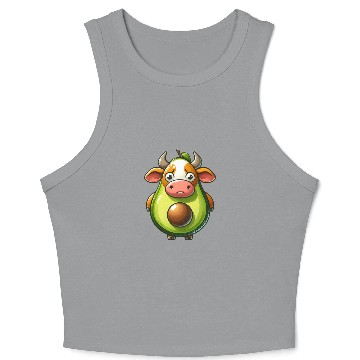 Discover Avocado cow Crop Tank Top