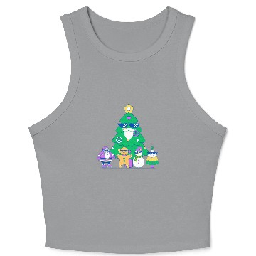 Discover Santa snowman tree funny Christmas day Crop Tank Top