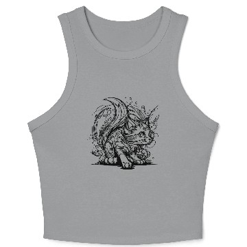 Discover Cute Little Space Cat In Splash Style Crop Tank Top