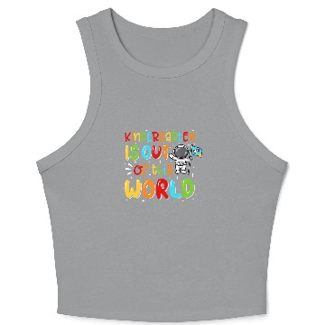 Discover Kindergarten Astronaut Back To School Crop Tank Top