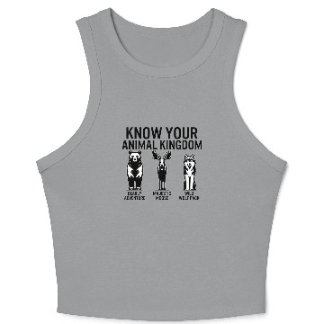 Discover Jungle Crop Tank Top, Know Your Animal Kingdom Bear Moose