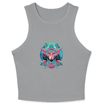 Discover Cyborg Santa s Little Helper Crop Tank Top Elf Robot