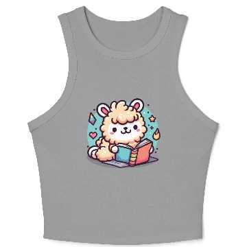 Discover Little Cute Llama Crop Tank Top
