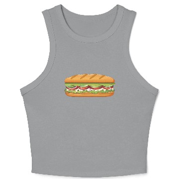 Discover Subway Sandwich Design Crop Tank Top