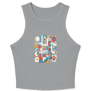 Discover Overlapping geometric shapes Crop Tank Top