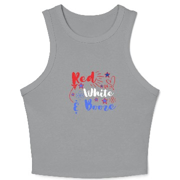 Discover Red white and booze. Crop Tank Top