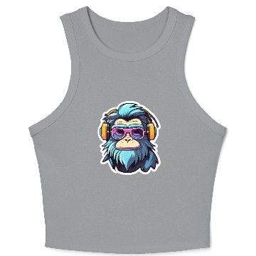 Discover Ape Monkey Illustration Crop Tank Top