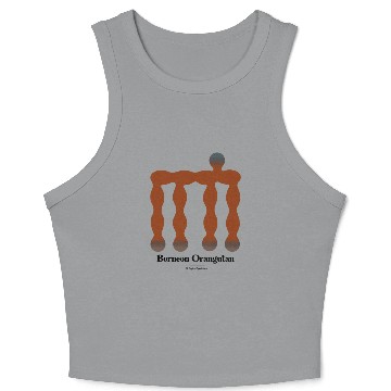 Discover Bold monkey print "Borneo Orangutan" Crop Tank Top