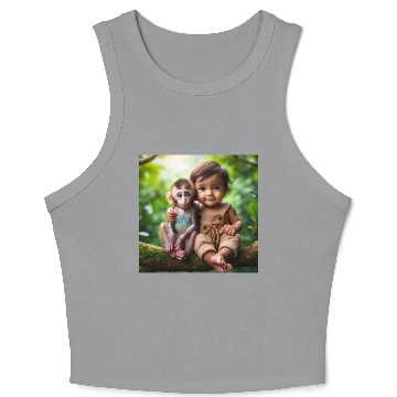 Discover Monkey & Baby Boy. Crop Tank Top