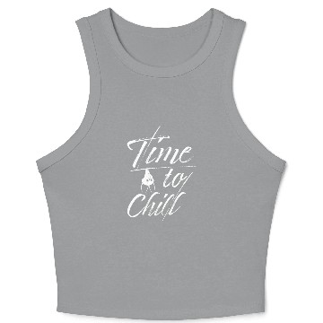 Discover Bat Time To Chill Slogan Crop Tank Top