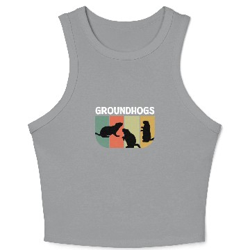 Discover Groundhogs Retro Vintage Happy Groundhog Day Crop Tank Top
