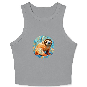 Discover Mosaic Mandala Sloth Crop Tank Top
