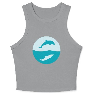 Discover Dolphin Lover Gift Idea Crop Tank Top