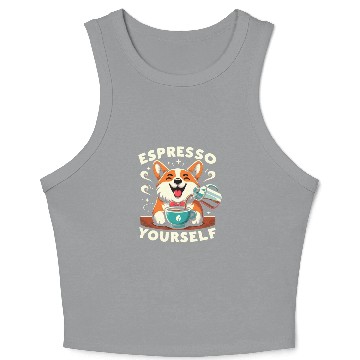 Discover corgi espresso yourself Crop Tank Top