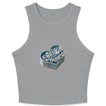 Discover 3D Peaceful Heart Typography Design Crop Tank Top