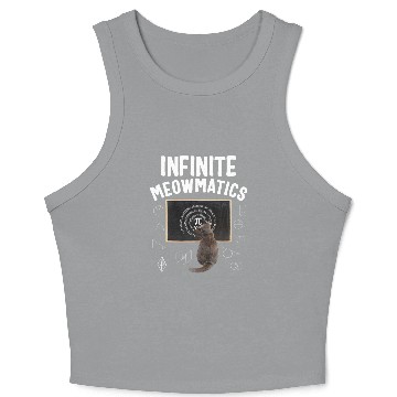 Discover Pi Day Crop Tank Top, Infinite Moewmatics Cat Scribbling