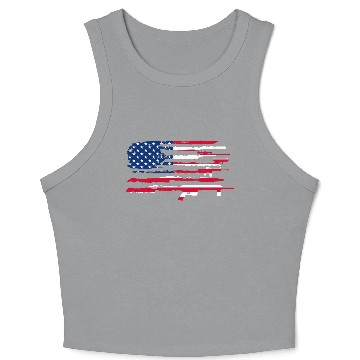 Discover American Flag Gun Crop Tank Top