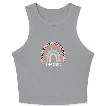 Discover Teacher Rainbow Leopard Funny Teacher Appreciation Crop Tank Top