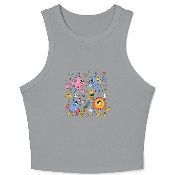 Discover Solar System Planets Moon Sun Saturn Cute Groovy Crop Tank Top