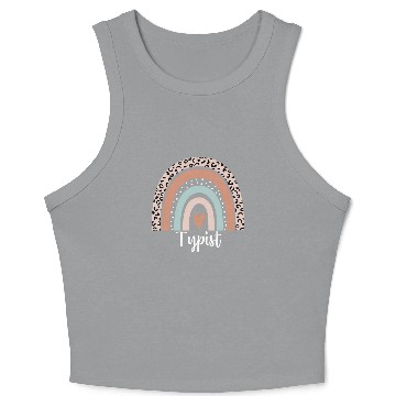 Discover Typist Rainbow Leopard Funny Typist Appreciation Crop Tank Top