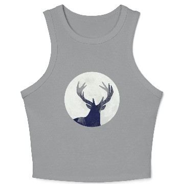 Discover Deer and Moon Deer Hunter Gift Crop Tank Top
