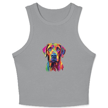 Discover Watercolor Colorful Rhodesian Ridgeback Crop Tank Top