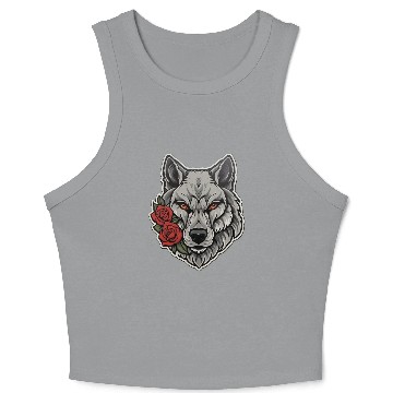 Discover Gothic Wolf Wildlife Illustration Crop Tank Top