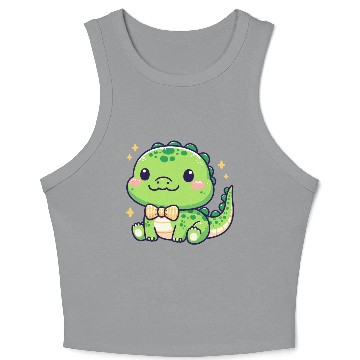 Discover Playful Alligator Cartoon Crop Tank Top