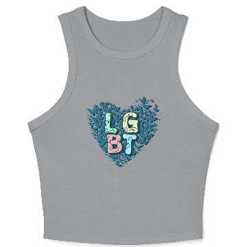 Discover Fluttering Freedom: LGBT Butterfly Crop Tank Top
