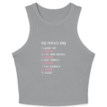 Discover wakeup anime breakfast repeat Crop Tank Top