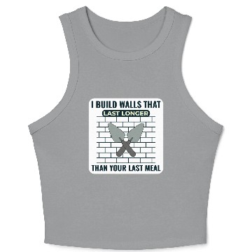 Discover Bricklayer Masonry Construction Job Wall Builder Crop Tank Top