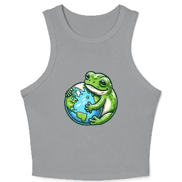 Discover Frog Embracing Earth: Earth Day Crop Tank Top