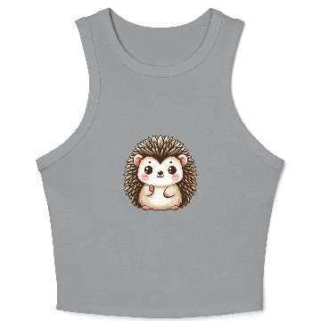 Discover Playful Hedgehog Cartoon Crop Tank Top