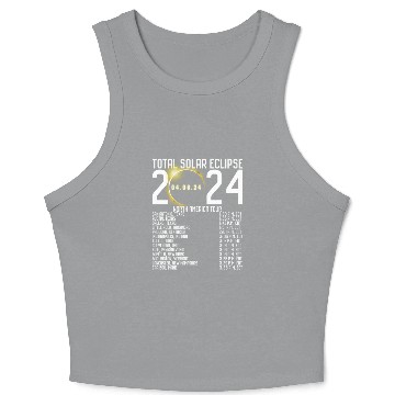 Discover North America Tour 2024 Totality Solar Eclipse Crop Tank Top