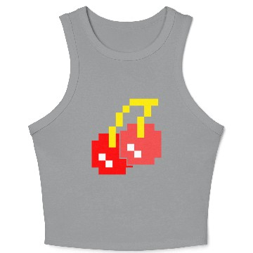 Discover 8 Bit Pixel Cherries 80s Video Game Halloween Crop Tank Top