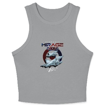 Discover Dassault Mirage 2000 French Vintage Multi-Role Fig Crop Tank Top