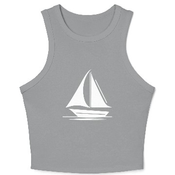 Discover Small Sailing Boat With Set Sails Crop Tank Top