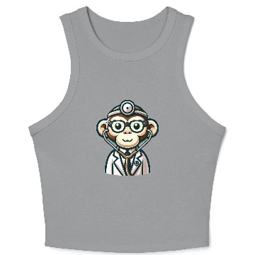 Discover Cute Monkey Doctor Crop Tank Top