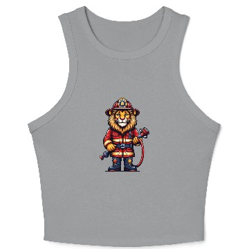 Discover Cute Lion Firefighter Crop Tank Top