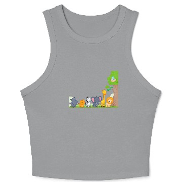 Discover Multi zoo animals lion giraf elephant Crop Tank Top