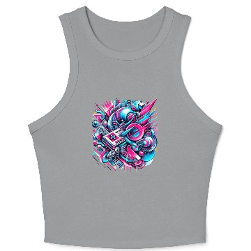Discover Neon Gamer's Paradise Crop Tank Top