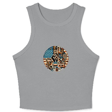 Discover Black Music Power USA Crop Tank Top