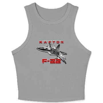 Discover F-22 Raptor Fighterjet Us Air Force Warbird Crop Tank Top