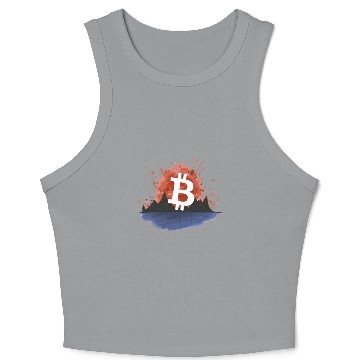 Discover Bitcoin Japonese Ink Sunset Serenity Crop Tank Top