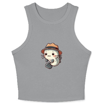Discover Cool Catfish in Hat Crop Tank Top
