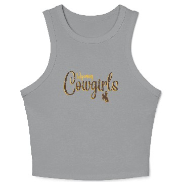 Discover Wyoming Cow 'S Floral Script Crop Tank Top