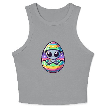 Discover Alien Easter Egg Hatching: Colorful Surprise Crop Tank Top