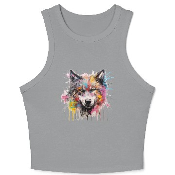 Discover Grafitti Wolf Crop Tank Top